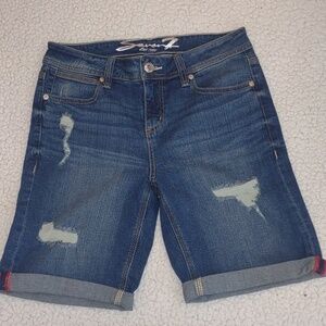 Seven7 Roll Cuff Bermuda Denim Shorts Size 8